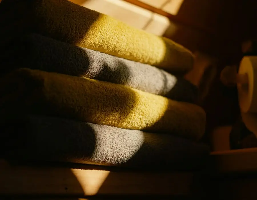 Fresh linens prepared in a bright home